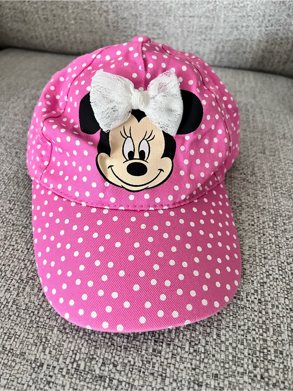 Disney Girls' Minnie Mouse Baseball Cap – 3D Bow Curved Brim Strap Back Hat